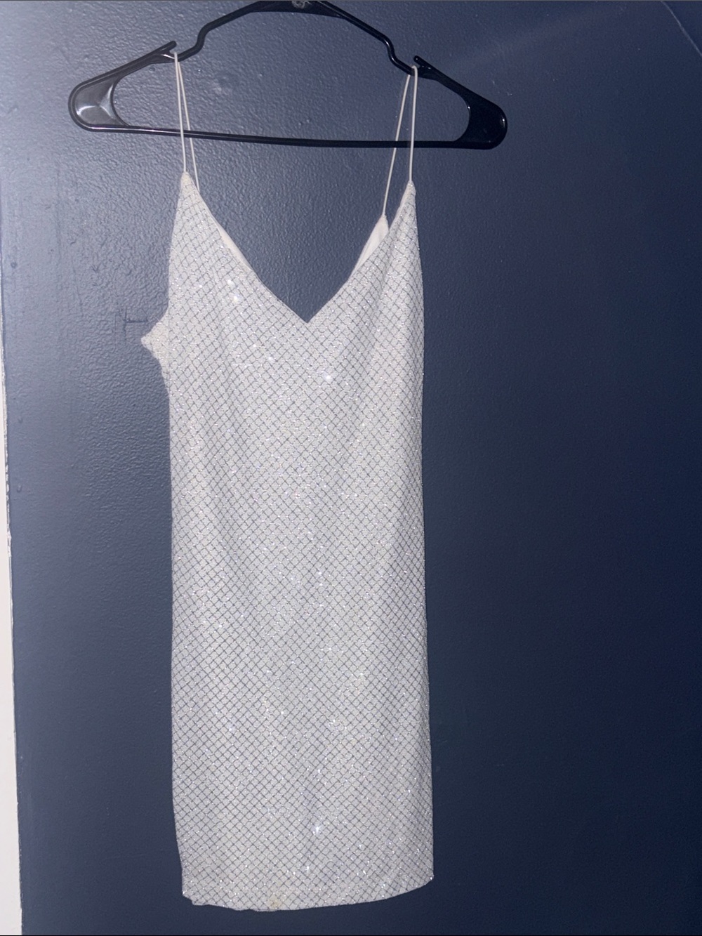 B Darlin White Sparkle Slip Mini Dress
